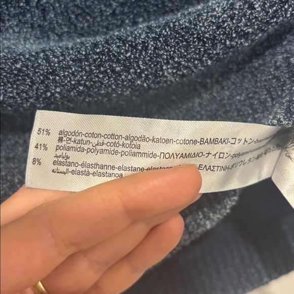 Zara Navy Static Long Sleeve Crop Top - Picture 4 of 8